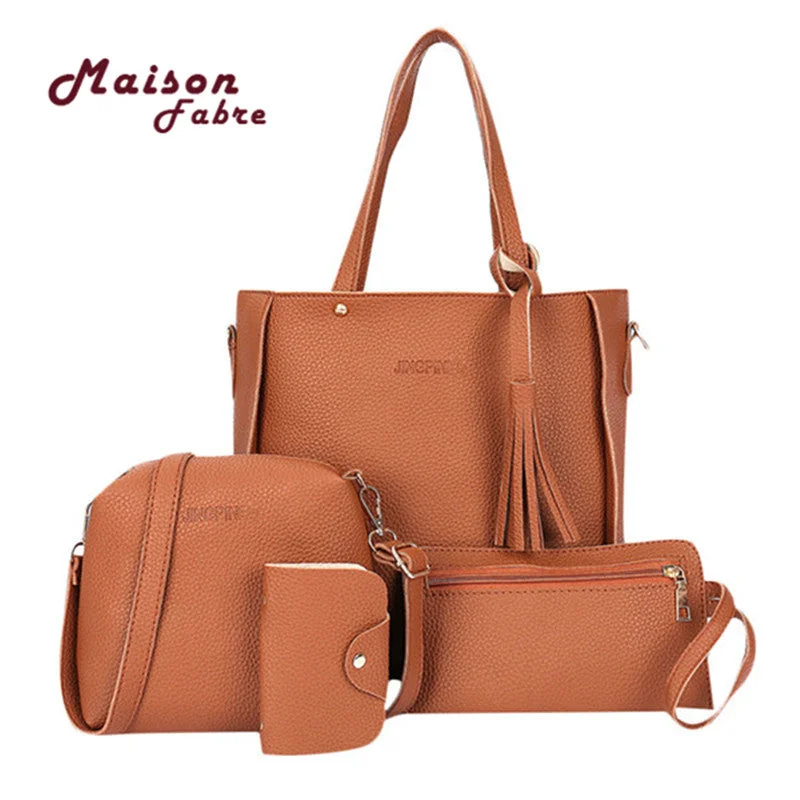 4pcs Woman Bag Set Fashion Female Purse and Handbag Four-Piece Shoulder Bag Tote Messenger Purse Bag Dropship Bucket Bag