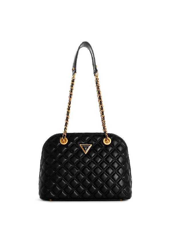 Black Giully Dome Satchel Bag