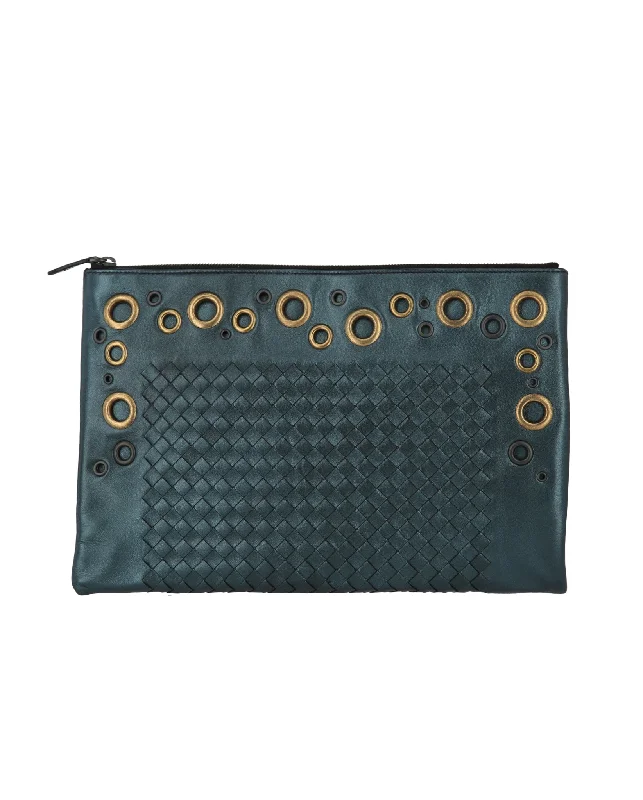 Bottega Veneta Blue Leather Clutch 549307-Va251-4568