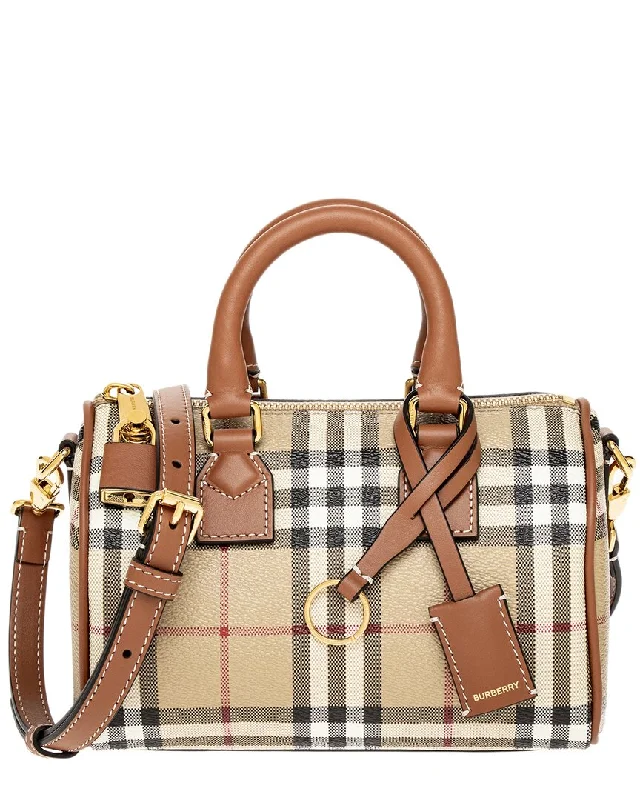 Burberry Canvas & Leather Mini Bowling Bag