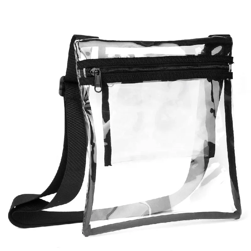 Clear Cross Body Purse Clear PVC Tote Bag With Inner Pocket And Adjustable Strap For NFL Stadium