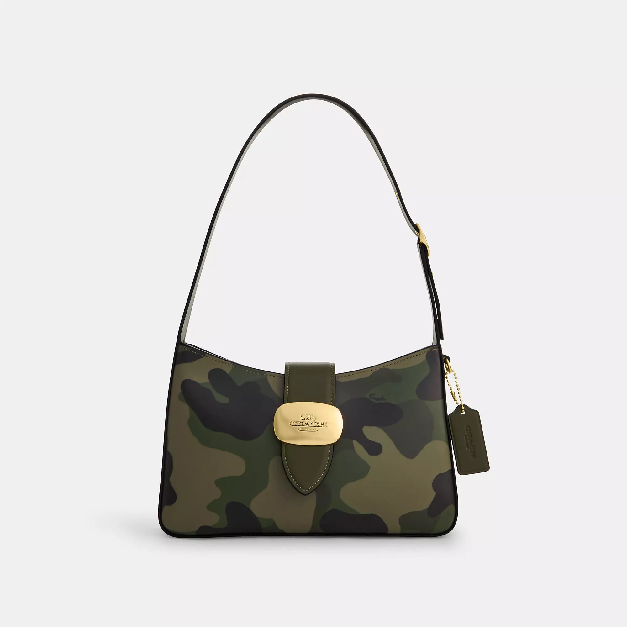 Coach Outlet Eliza Shoulder Bag With Zipper Closure And Camo Print