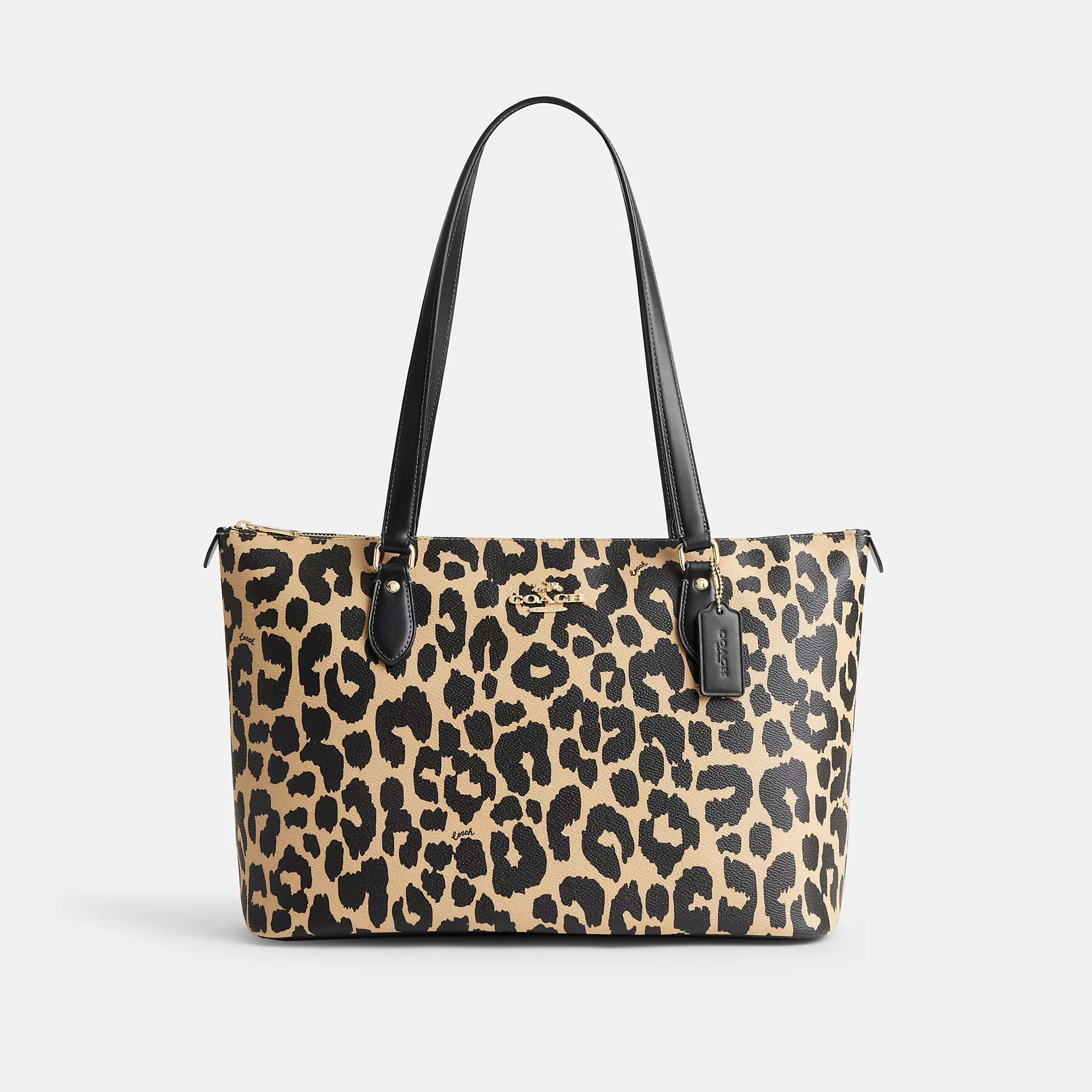 Coach Outlet Gallery Tote Bag With Leopard Print