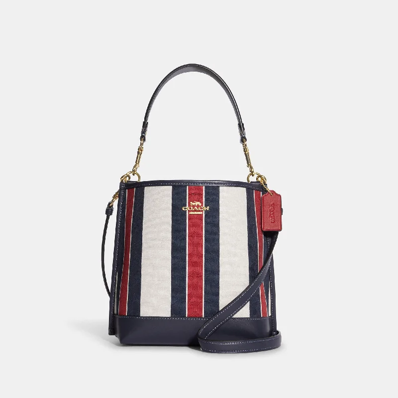 Coach Outlet Mollie Bucket Bag 22 In Signature Jacquard With Stripes