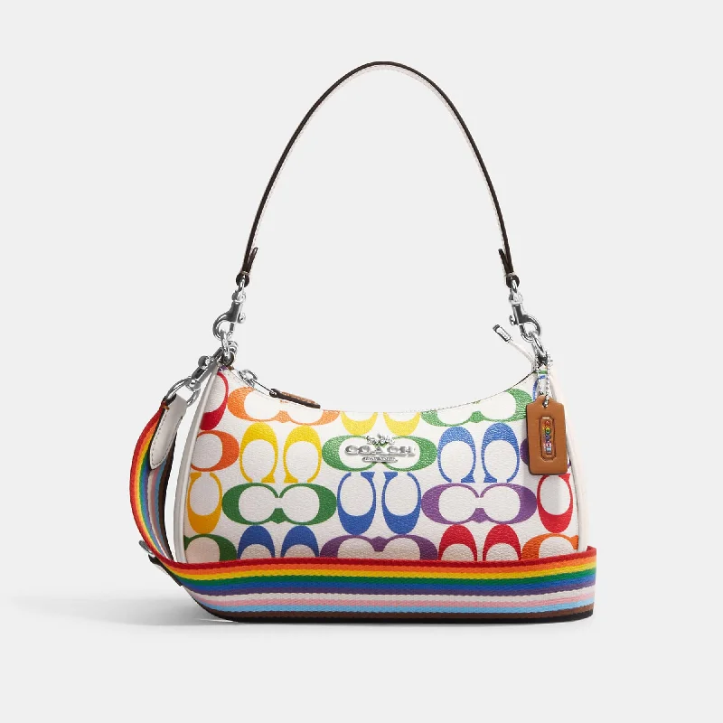 Coach Outlet Teri Shoulder Bag In Rainbow Signature Canvas