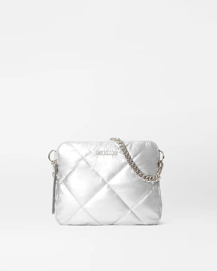 Quilted Madison Crossbody Matte Silver