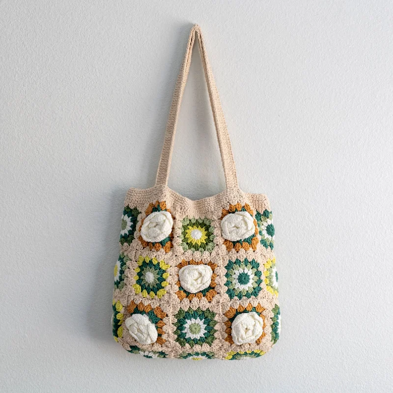 Elena Handbags Handmade Granny Square Shoulder Tote Bag