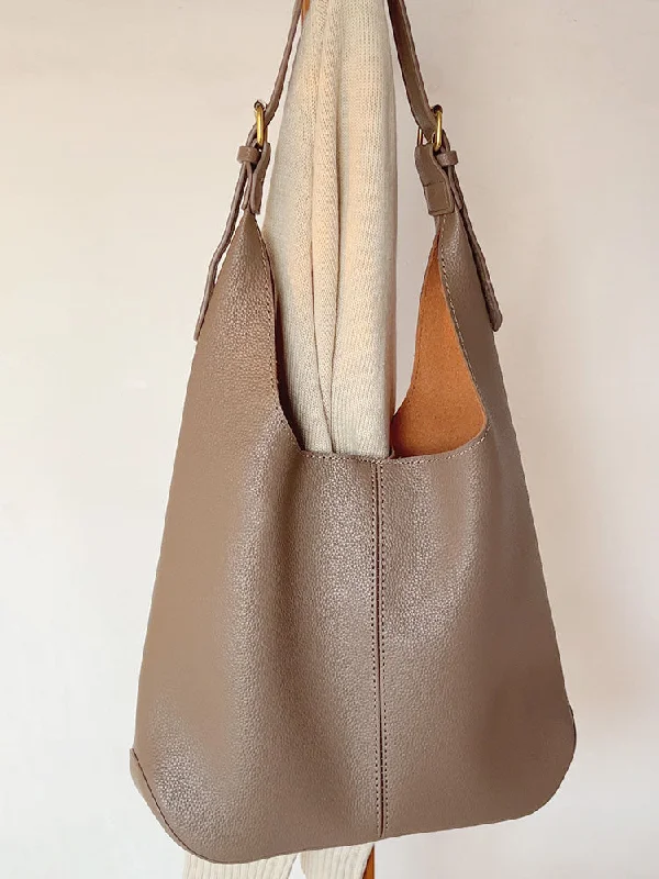 Elena Handbags Simple Leather Tote Bag