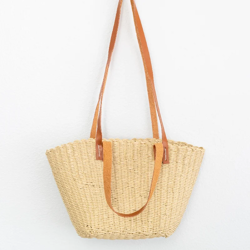 Elena Handbags Straw Shell Basket Summer Tote