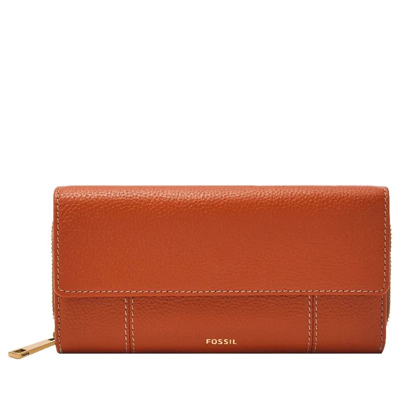 Fossil Women's Jori LiteHide Leather Flap Clutch