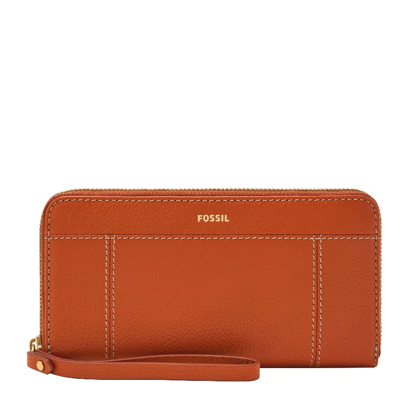 Fossil Women's Jori LiteHide Leather Zip Clutch