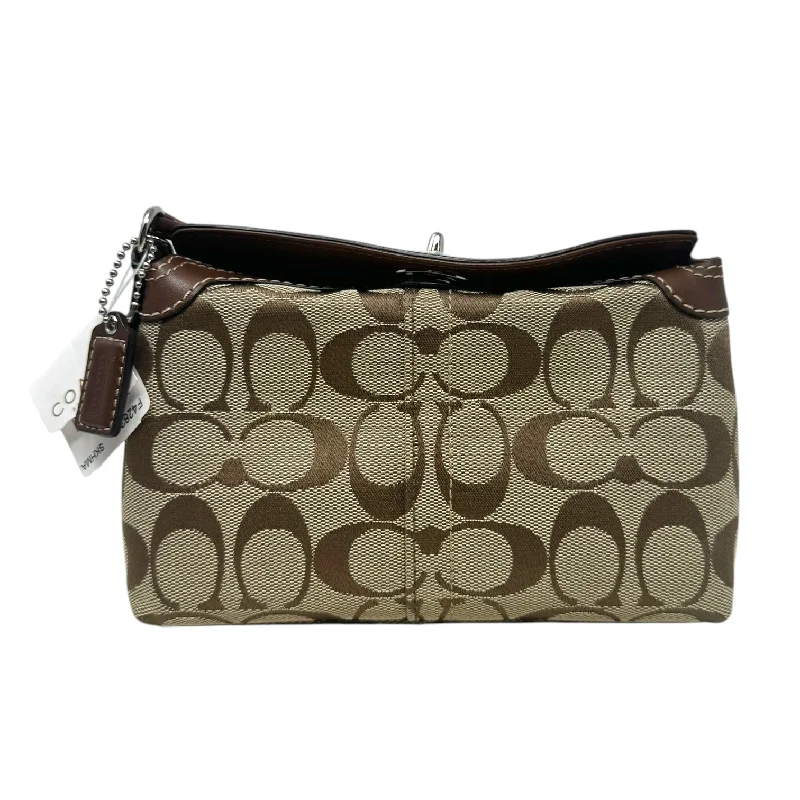 Jacquard Turnlock Wristlet Designer By Coach, Size: Medium