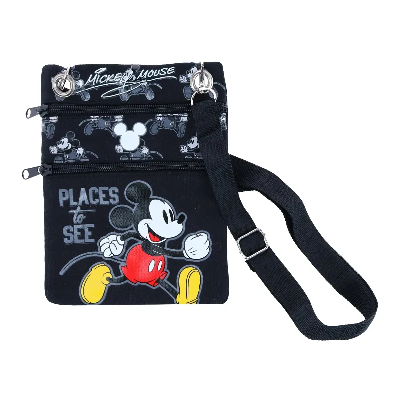 Jerry Leigh Disney Mickey Mouse Places to See Passport Crossbody Bag