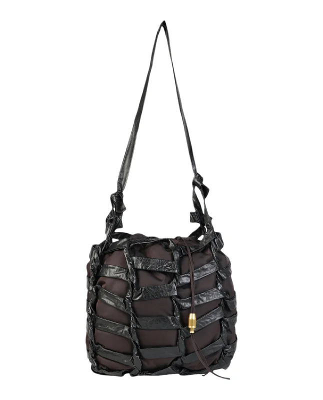 Leather Tape Shoulder Bag