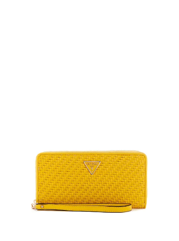 Lemon Yellow Woven Hassie Large Wallet