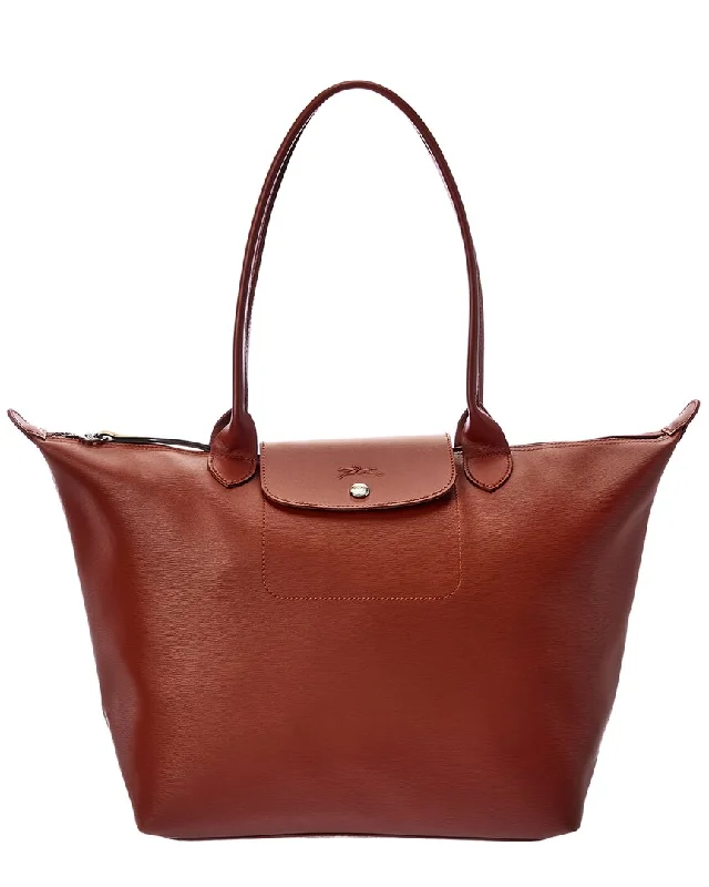 Longchamp Le Pliage City Leather Long Handle Tote