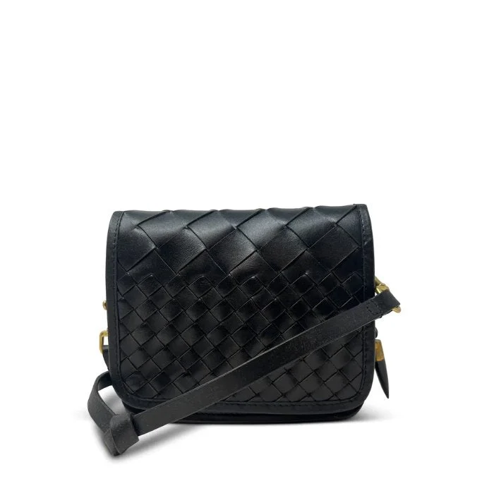 Mini Mia Bag Black Threaded Weave