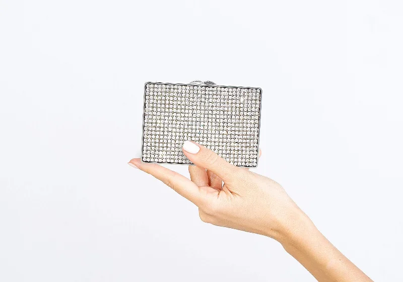 Mini Minaudiere Crystal Silver