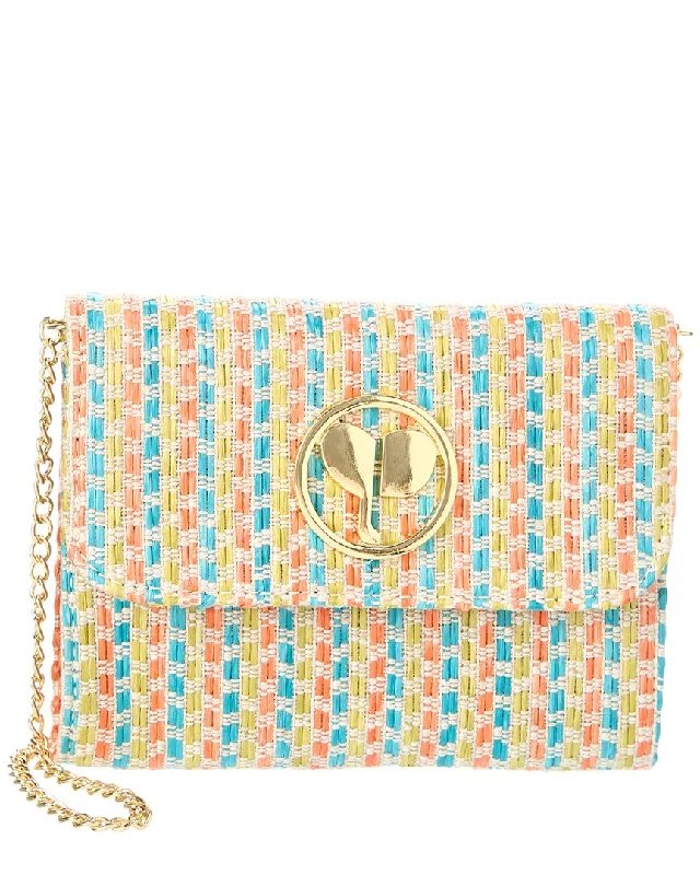 Persaman New York Alexandrine Raffia Clutch