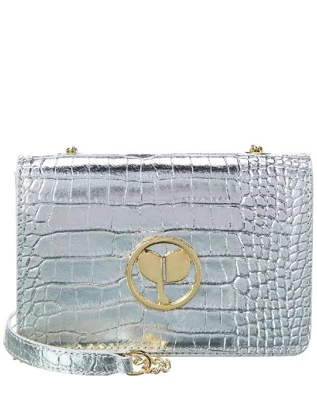 Persaman New York Gaia Croc-Embossed Leather Crossbody