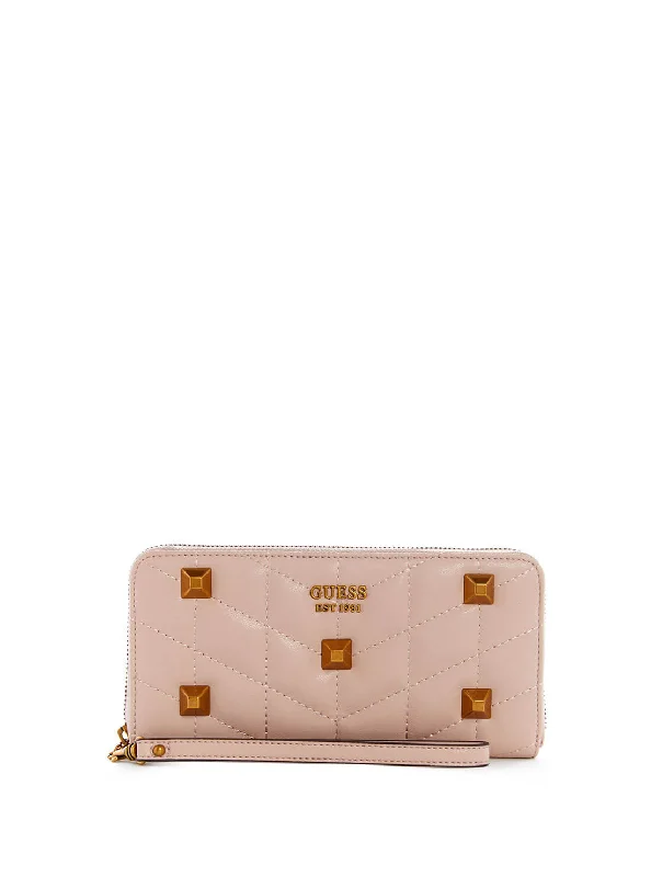 Pink Brera Studded Large Wallet