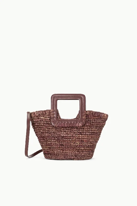 SHIRLEY RAFFIA MINI BUCKET | MAHOGANY