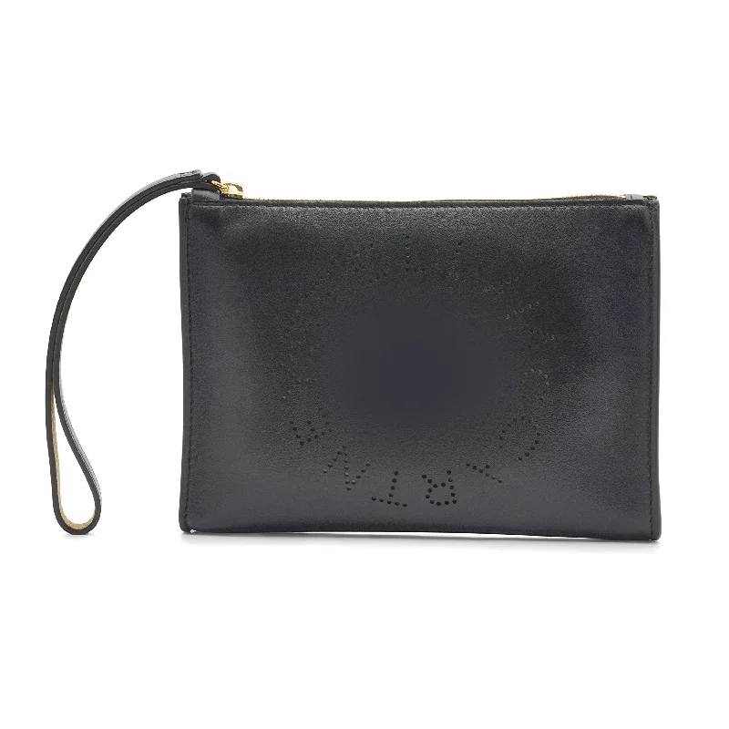 Stella McCartney Logo Vegan Leather Clutch