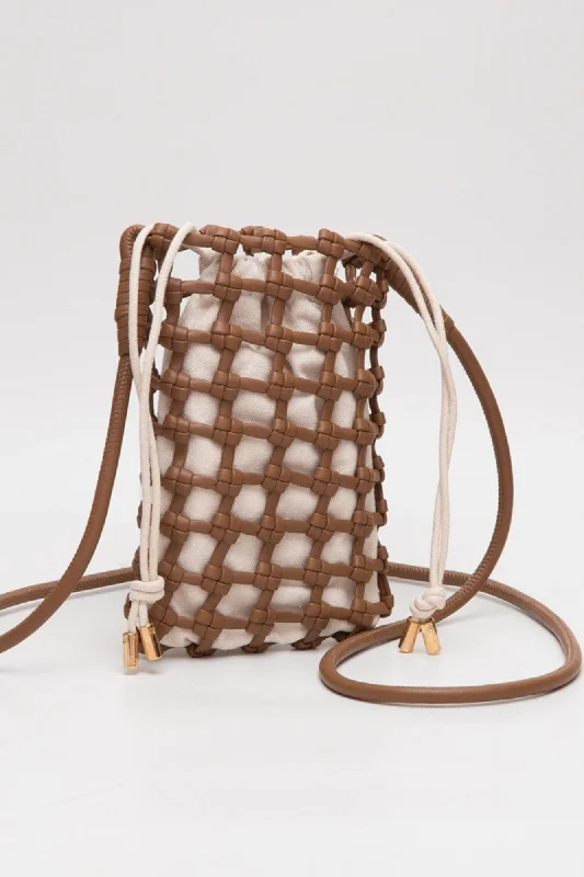 TG10626 Cara Mini Woven Drawstring Crossbody Bag