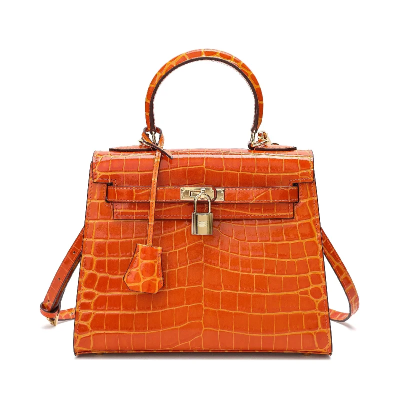 Tiffany & Fred Alligator Embossed Leather Grace Satchel