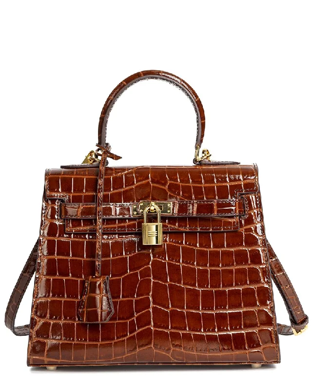 Tiffany & Fred Alligator-Embossed Leather Satchel