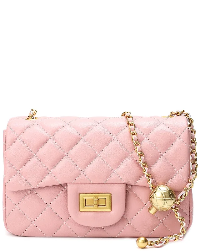 Tiffany & Fred Quilted Sheepskin Leather Crossbody