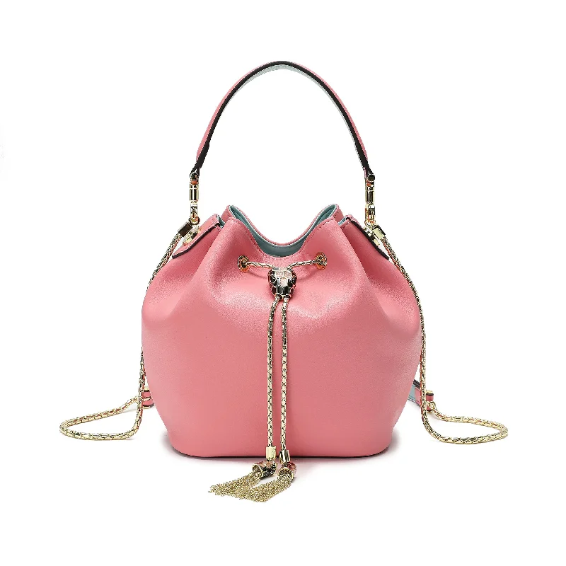 Tiffany & Fred Smooth Leather Drawstring Bag