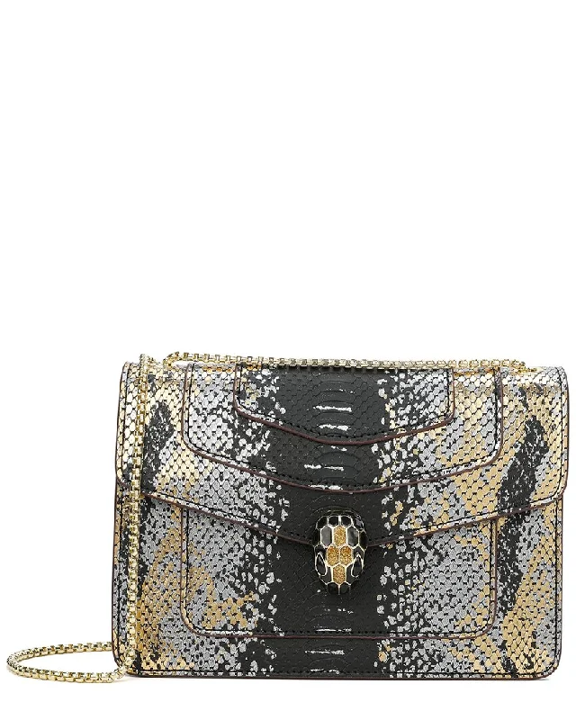 Tiffany & Fred Snake-Embossed Printed Leather Shoulder Bag