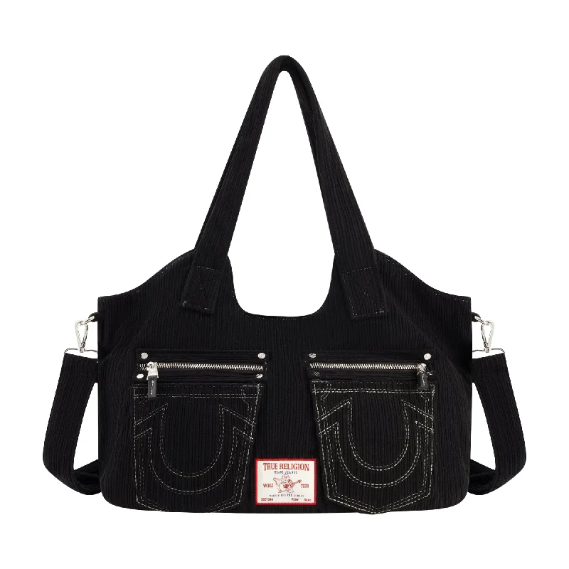 True Religion Horseshoe stitch Corduroy satchel.