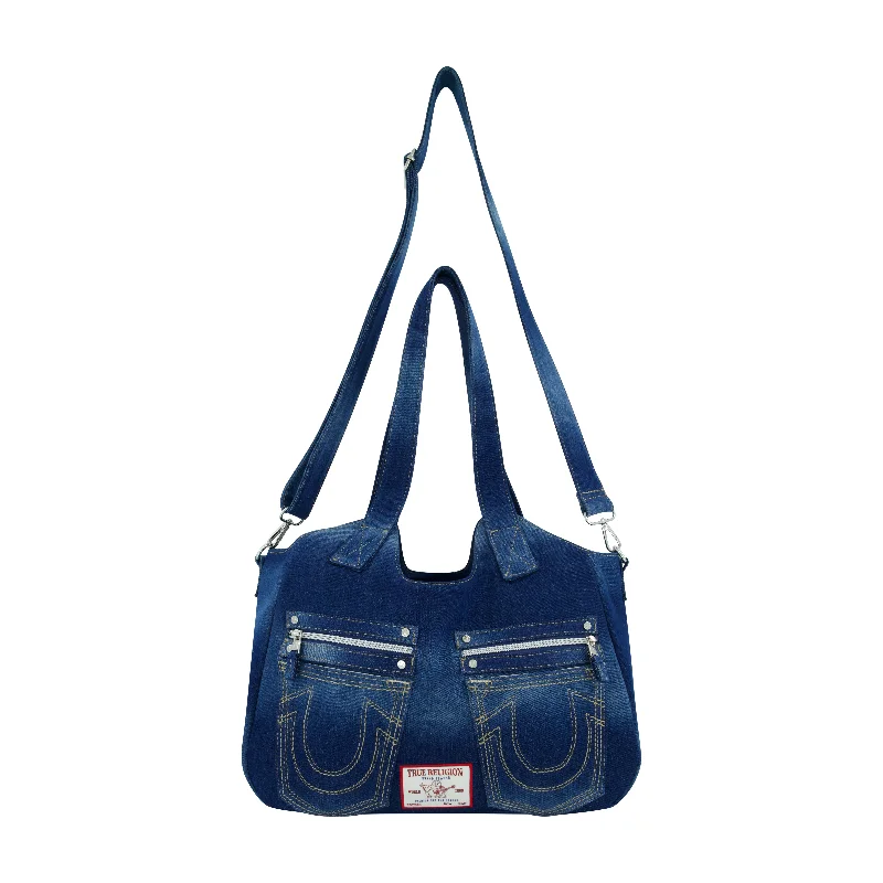 True Religion Horseshoe Stitch DARK DENIM Satchel