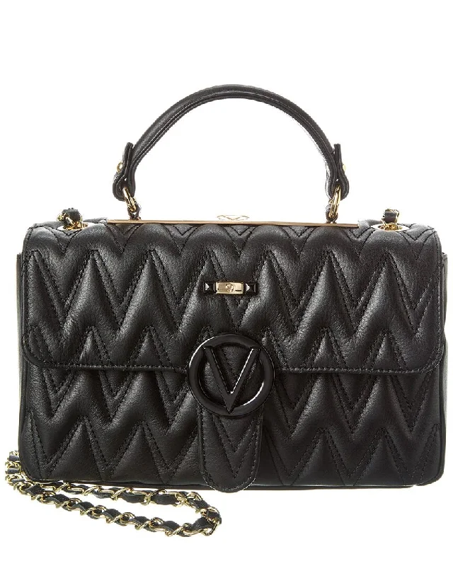 Valentino by Mario Valentino Antoinette D Plate Leather Shoulder Bag