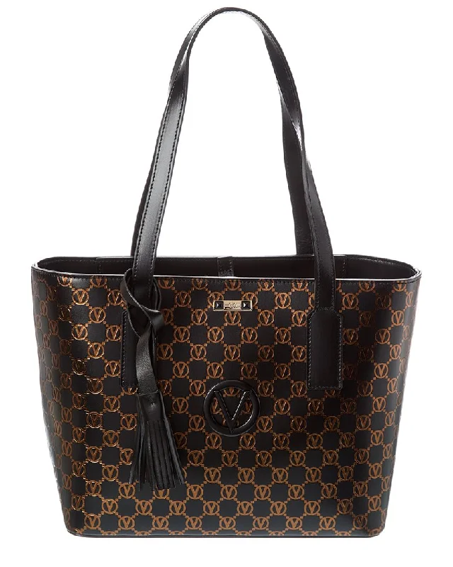 Valentino by Mario Valentino Prince Monogram Leather Tote