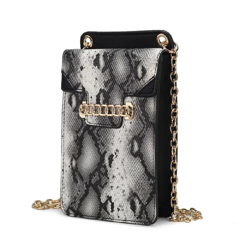 Yael Snake embossed Vegan Leather Phone Crossbody